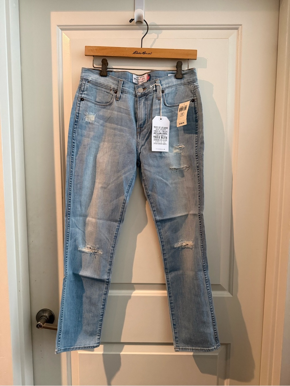 Lucky Brand Light Blue Distressed Straight Leg Jeans